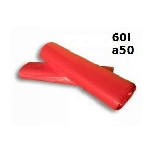 Worki 60l czerwone LD a50