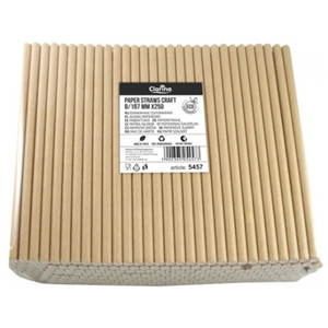 Słomki papierowe 6/197 250szt Kraft