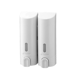 Dozownik mydła 2-komorowy 2x0,4l biały