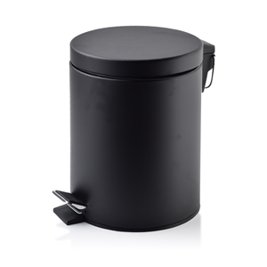 Kosz na śmieci 5l czarny matowy z pedałem