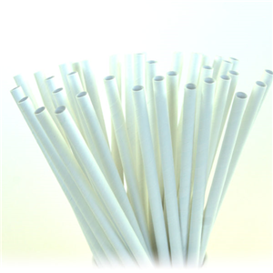 Słomka papierowa biała 205x6mm a 100