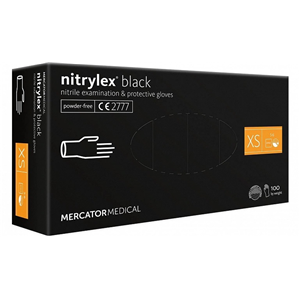 Rękawiczki nitrylowe czarne XS a100 Z